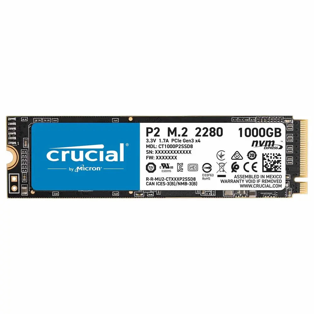 Disque Dur Crucial 1 To -SSD P2 M.2 PCIe NVMe (CT1000P2SSD8) CrucialMaroc | Connecto.ma